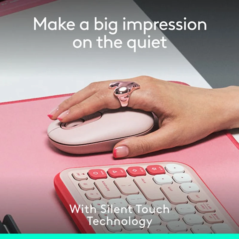 Souris optique Bluetooth POP Mouse de Logitech - Rose