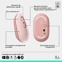 Souris optique Bluetooth POP Mouse de Logitech - Rose