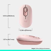 Souris optique Bluetooth POP Mouse de Logitech - Rose