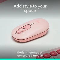 Souris optique Bluetooth POP Mouse de Logitech - Rose