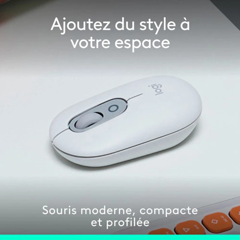 Souris optique Bluetooth POP Mouse de Logitech - Blanc cassé