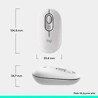 Souris optique Bluetooth POP Mouse de Logitech - Blanc cassé