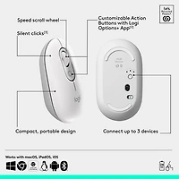 Souris optique Bluetooth POP Mouse de Logitech - Blanc cassé