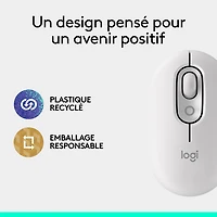 Souris optique Bluetooth POP Mouse de Logitech - Blanc cassé