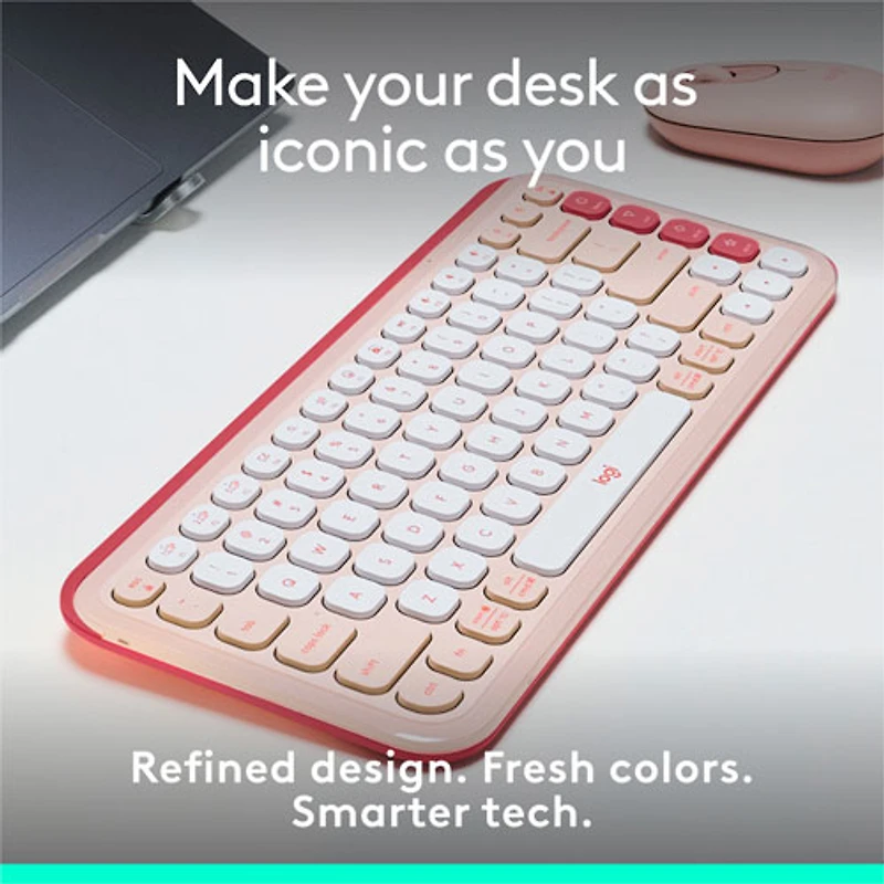 Clavier Bluetooth POP Icon Keys de Logitech - Rose/Blanc cassé - Anglais