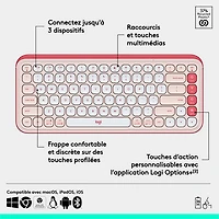 Clavier Bluetooth POP Icon Keys de Logitech - Rose/Blanc cassé - Anglais