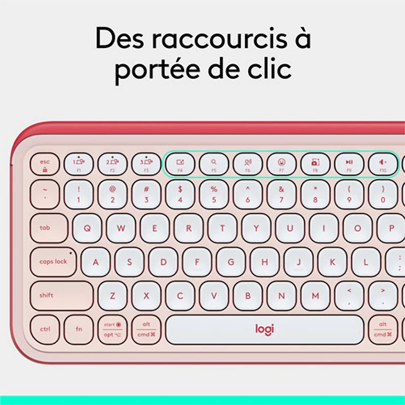 Clavier Bluetooth POP Icon Keys de Logitech - Rose/Blanc cassé - Anglais