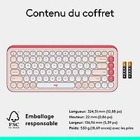 Clavier Bluetooth POP Icon Keys de Logitech - Rose/Blanc cassé - Anglais