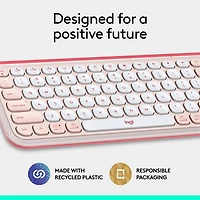 Clavier Bluetooth POP Icon Keys de Logitech - Rose/Blanc cassé - Anglais
