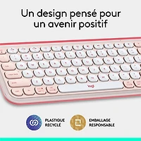 Clavier Bluetooth POP Icon Keys de Logitech - Rose/Blanc cassé - Anglais