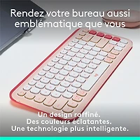 Clavier Bluetooth POP Icon Keys de Logitech - Rose/Blanc cassé - Anglais