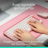 Clavier Bluetooth POP Icon Keys de Logitech - Rose/Blanc cassé - Anglais