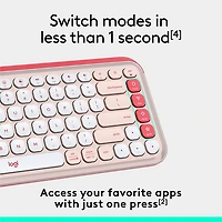 Clavier Bluetooth POP Icon Keys de Logitech - Rose/Blanc cassé - Anglais