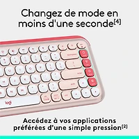 Clavier Bluetooth POP Icon Keys de Logitech - Rose/Blanc cassé - Anglais