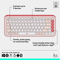 Clavier Bluetooth POP Icon Keys de Logitech - Rose/Blanc cassé - Anglais