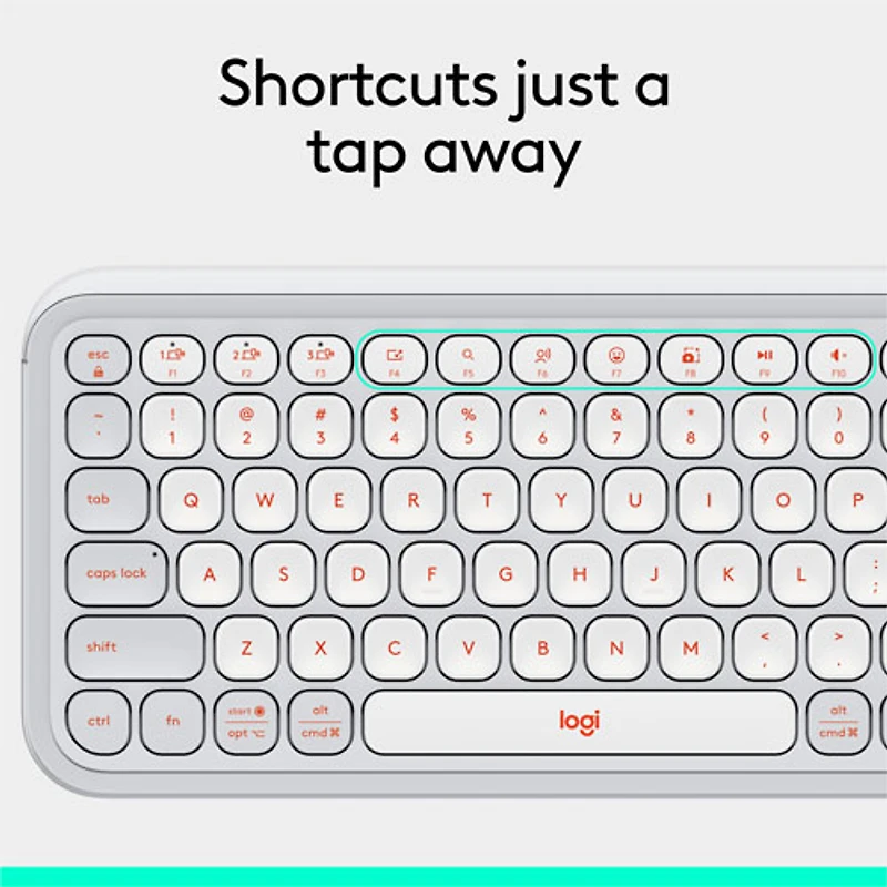 Clavier Bluetooth POP Icon Keys de Logitech - Orange/Blanc cassé - Anglais