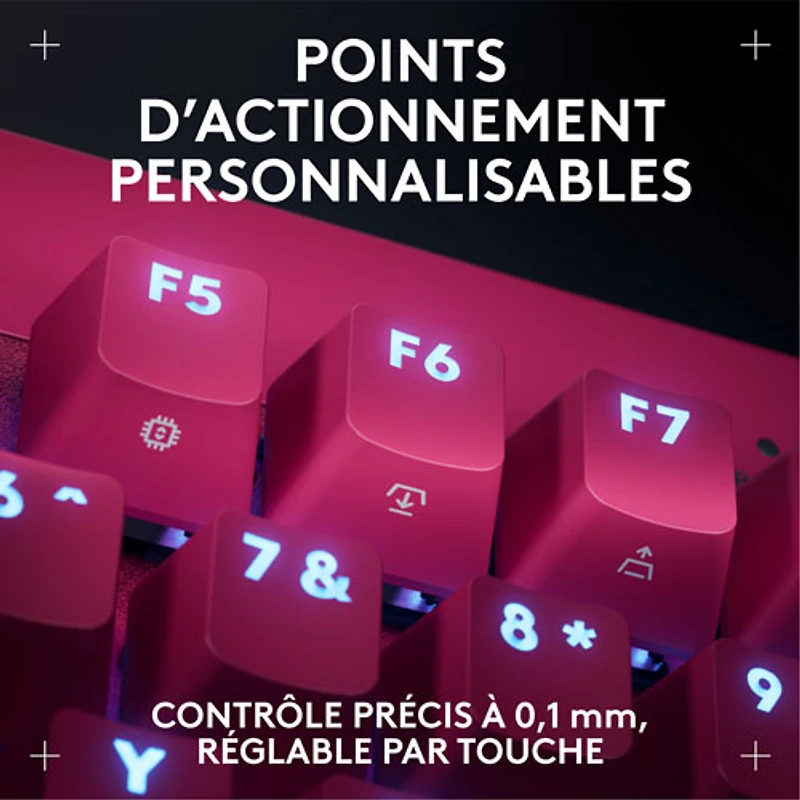 Logitech G PRO X Tenkeyless Rapid Backlit RGB Magnetic Analog Switches Gaming Keyboard -Magenta- Bilingual