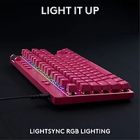 Logitech G PRO X Tenkeyless Rapid Backlit RGB Magnetic Analog Switches Gaming Keyboard -Magenta- Bilingual