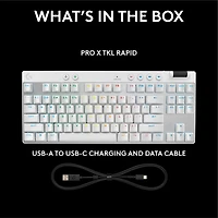 Logitech G PRO X Tenkeyless Rapid Backlit RGB Magnetic Analog Switches Gaming Keyboard - White- Bilingual