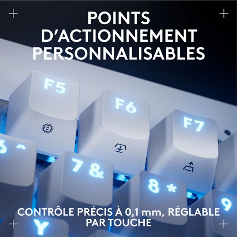 Logitech G PRO X Tenkeyless Rapid Backlit RGB Magnetic Analog Switches Gaming Keyboard - White- Bilingual
