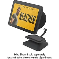 Echo Show 8 (3rd Gen) Adjustable Stand with USB-C Charging Port - Charcoal