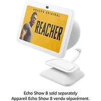 Support réglable Echo Show 8 (3e gén.) avec port de chargement USB-C - Blanc glacier