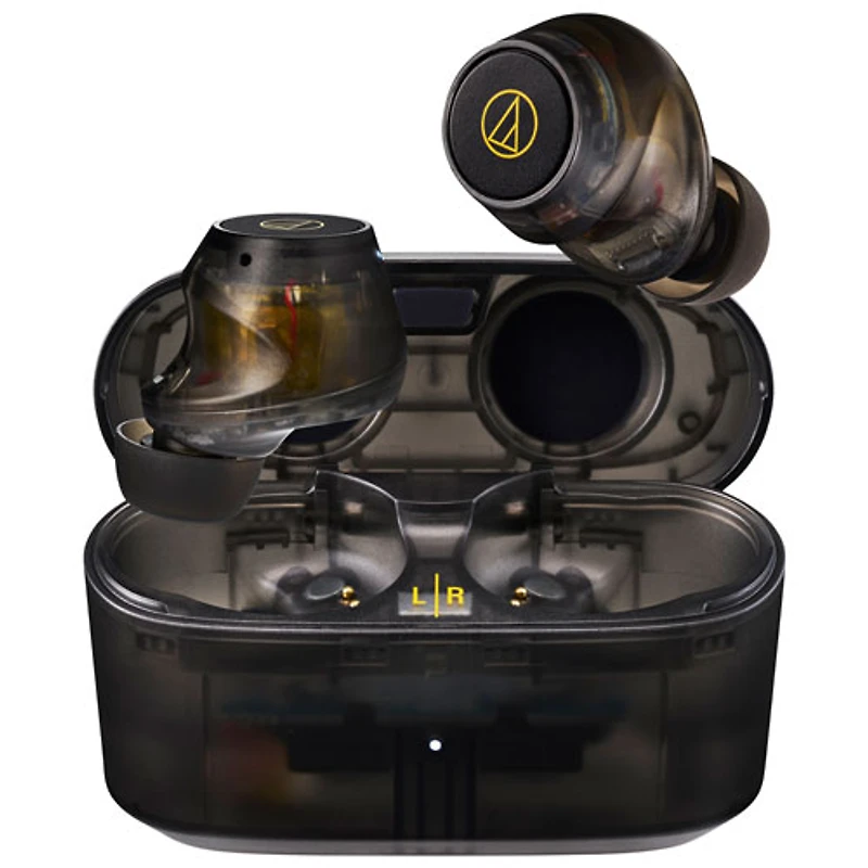 Écouteurs boutons 100 % sans fil à suppression du bruit d'Audio-Technica - Noir translucide