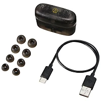 Écouteurs boutons 100 % sans fil à suppression du bruit d'Audio-Technica - Noir translucide