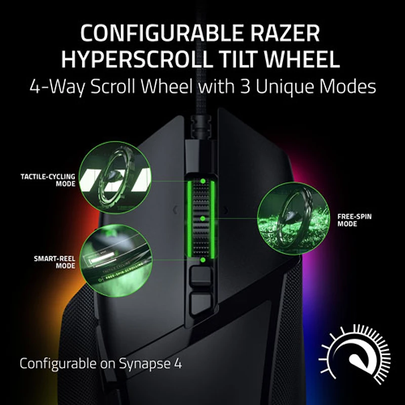 Souris de jeu optique de 35 000 ppp Basilisk V3 de Razer - Noir