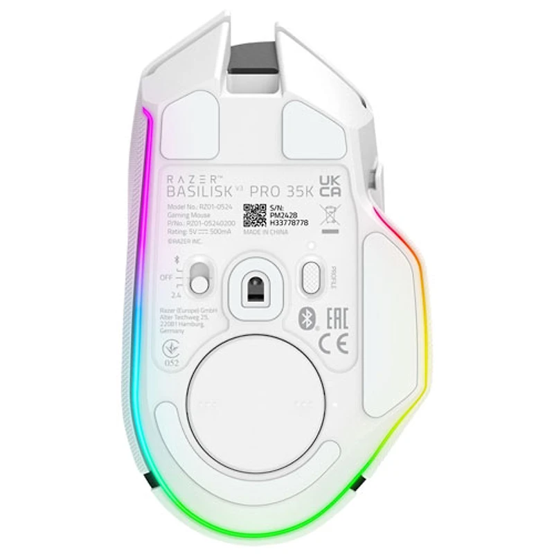 Souris de jeu sans fil de 35 000 ppp Basilisk V3 Pro de Razer - Blanc