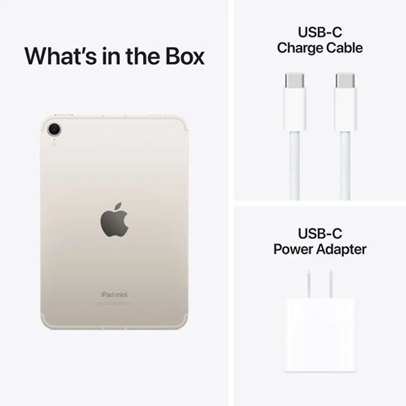 iPad mini 8,3 po 256 Go avec Wi-Fi & 5G (7e génération) d'Apple - Comète