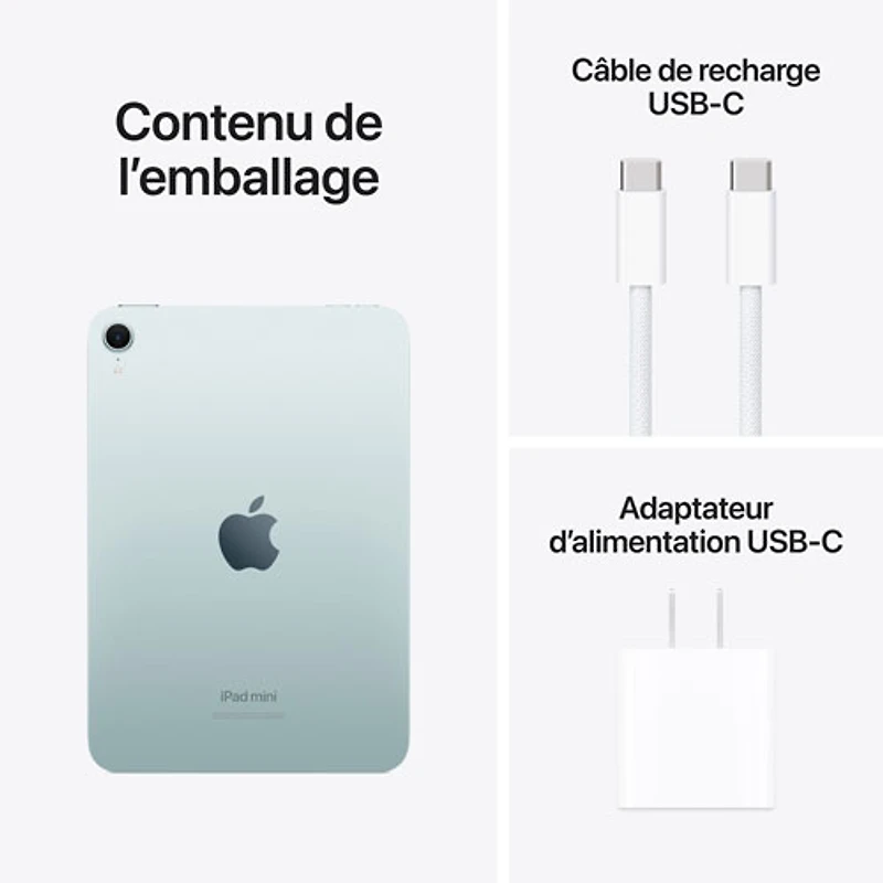 iPad mini 8,3 po 128 Go avec Wi-Fi (7e génération) d'Apple - Bleu