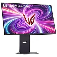 Moniteur de jeu FreeSync G-Sync DELO (UHD 4K 240 Hz ,HD intégrale 480 Hz) de 32 po mode double UltraGear de LG avec temps de réponse de 0,03 ms gris à gris - Gris violet