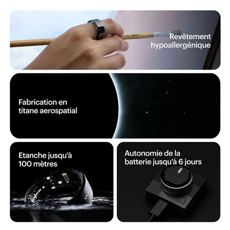 Anneau intelligent pour le sommeil et la mise en forme Ring Air d'Ultrahuman - Taille