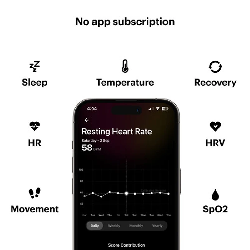 Anneau intelligent pour le sommeil et la mise en forme Ring Air d'Ultrahuman - Taille