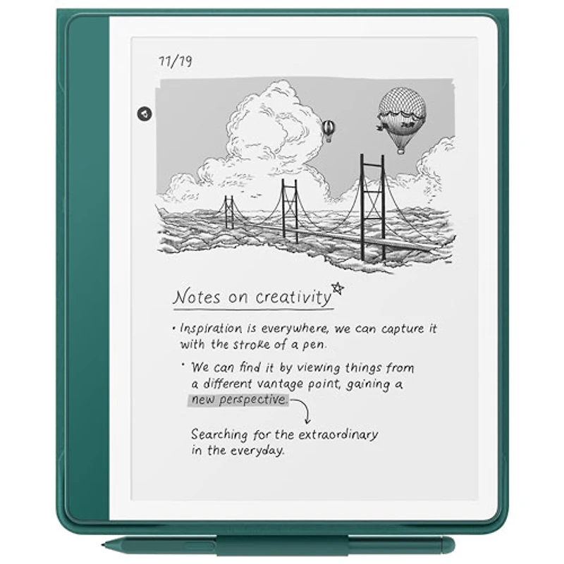 Amazon Kindle Scribe Fabric Folio Cover with Magnetic Attachment - Jade