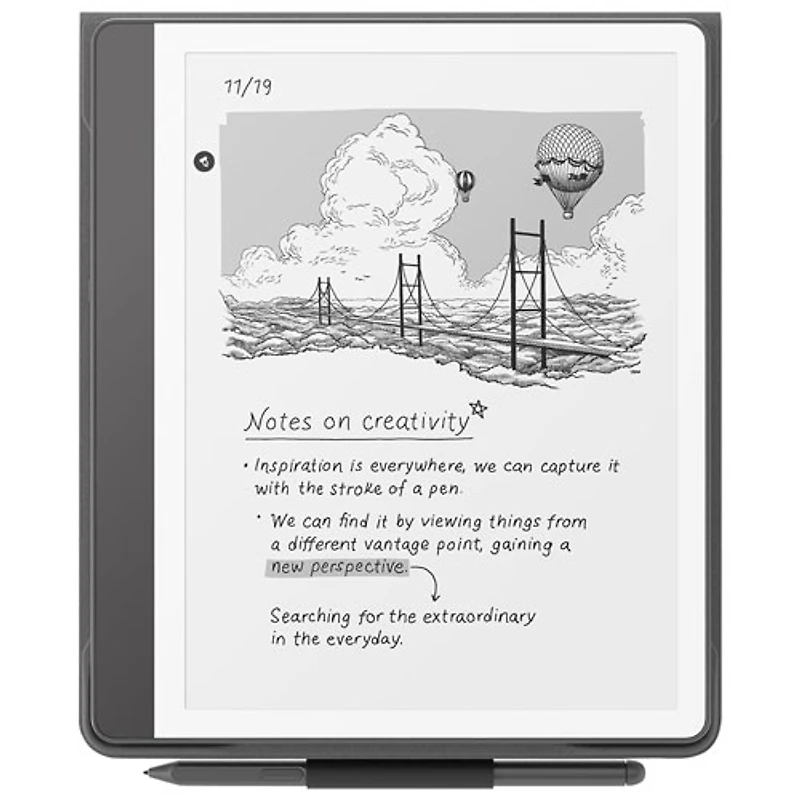 Amazon Kindle Scribe Fabric Folio Cover with Magnetic Attachment - Black