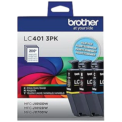 Cartouche d'encre couleur de Brother (LC4013PKS) - Paquet de 3