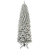 Arbre de Noël givré mince de 7,5 pi avec lumières de Puleo (301-BIFLSL-75C350CUL) - Sapin Birmingham