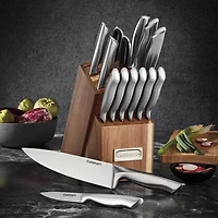 Porte-couteau 15 pièces en acier allemand de Cuisinart (C77SS-15PGAC) - Acier inoxydable/Bois