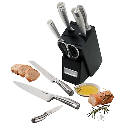 Porte-couteau 9 pièces en acier allemand V-Edge de Cuisinart (C99SS-9PC) - Acier inoxydable/Bois