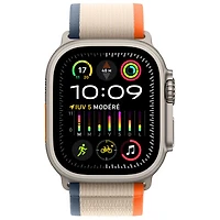 Koodo Apple Watch Ultra 2 (GPS + Cellular) 49mm Titanium Case with Orange Beige Trail Loop - Small / Medium 130-180mm - Monthly Tab Payment