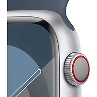 Koodo Apple Watch Series 9 (GPS + Cellular) 45mm Silver Aluminum Case with Storm Blue Sport Band - Small/Medium 140-190mm - Monthly Tab Payment