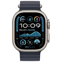 Koodo Apple Watch Ultra 2 (GPS + Cellular) 49mm Natural Titanium Case with Navy Ocean Band - Monthly Tab Payment