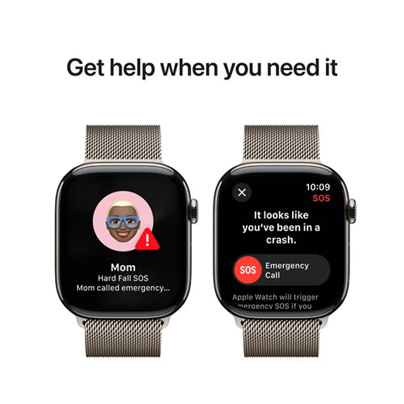 Koodo Apple Watch Series 10 (GPS + Cellular) 46mm Natural Titanium Case with Natural Milanese Loop - / Medium
