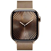 Koodo Apple Watch Series 10 (GPS + Cellular) 42mm Gold Titanium Case with Gold Milanese Loop - Medium/Large - Monthly Tab Payment