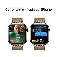 Koodo Apple Watch Series 10 (GPS + Cellular) 42mm Gold Titanium Case with Gold Milanese Loop - Medium/Large - Monthly Tab Payment