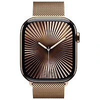 Koodo Apple Watch Series 10 (GPS + Cellular) 46mm Gold Titanium Case with Gold Milanese Loop - / Medium