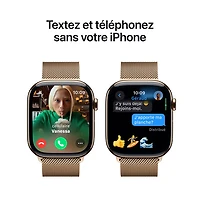 Koodo Apple Watch Series 10 (GPS + Cellular) 46mm Gold Titanium Case with Gold Milanese Loop - / Medium