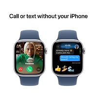 Koodo Apple Watch Series 10 (GPS + Cellular) 42mm Silver Aluminum Case with Denim Sport Band - / Medium